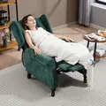 HOMCOM 150° Reclining Vintage Armchair, with footrest - Dark Green - 8