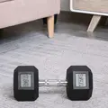HOMCOM 17.5KG Single Rubber Hex Dumbbell Portable Hand Weights Dumbbell Home Gym - 2