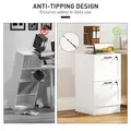 HOMCOM 2 Drawer Filing Cabinet with Lock, Office Storage Cabinet with Adjustable Hanging Bars for A4 Letter Size Files, White - 7