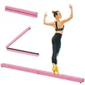 HOMCOM 2.4M 8FT Gymnastics Folding Balance Beam Home Gym Training Exercise Sports - Pink - 1