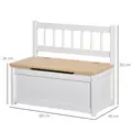 HOMCOM 2 In 1 Wooden Toy Box, Seat Storage Bench, Storage Chest Cabinet Organiser, with Safety Pneumatic Rod - 3