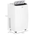 HOMCOM 14,000 BTU Mobile Air Conditioner, with LED Screen - White - 3