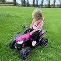 HOMCOM 12V Ride-On Quad Bike w/ Music, Horn, for Ages 3-5 Years - Pink - 9