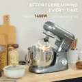 HOMCOM 1300W Kitchen Stand Mixer, with Accessories - Silver - 4