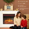 HOMCOM 2000W 6824 BTU Faux Flame Fireplace - White - 5