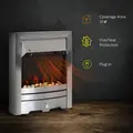 HOMCOM 2KW Stainless Steel Electric Fireplace Pebble Burning Effect Heater Fire Flame Indoor Stove LED Lighting - 4