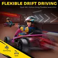 HOMCOM 24V Electric Go Kart for Kids, Drift Ride-On Racing Go Kart with 2 Speeds, for Boys Girls Aged 8-12 Years Old, Pink - 5