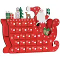 HOMCOM 24-Drawer Reusable Santa Sleigh Christmas Advent Calendar - 1