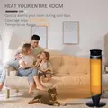 HOMCOM 21 Inch Space Heater, 1000W/2000W Ceramic Electric Heater and Fan, Overheating & Tip-Over Protection, 8H Timer, 42° Oscillation, Portable Heater for Home - 4