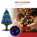 HOMCOM 3 Feet Prelit Artificial Christmas Tree with Multi-Coloured Fiber Optic LED Light, Holiday Home Xmas Decoration, Green - 5