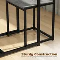 HOMCOM 3 Piece Table Stool Set - Charcoal Grey Wood-Effect - 5