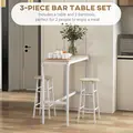 HOMCOM 3 Piece Bar Table Set with 2 Stools, Industrial Bar Table and Stool Set, Dining Table and Chair Set, Oak - 4