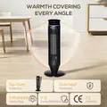 HOMCOM 21 Inch Space Heater, 1000W/2000W Ceramic Electric Heater and Fan, Overheating & Tip-Over Protection, 8H Timer, 42° Oscillation, Portable Heater for Home - 6