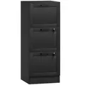 HOMCOM 3 Drawer Filing Cabinet with Lock, Office Storage Cabinet with Adjustable Hanging Bars for A4 Letter Size Files, Black - 1