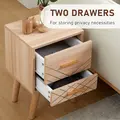 HOMCOM 2-Piece Scandinavian Bedside Tables with Drawers, Bedside Cabinets with Wood Legs, Natural - 5