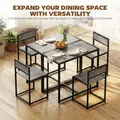 HOMCOM 3 Piece Table Stool Set - Charcoal Grey Wood-Effect - 7