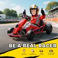 HOMCOM 24V Electric Go Kart for Kids, Drift Ride-On Racing Go Kart with 2 Speeds, for Boys Girls Aged 8-12 Years Old, Red - 4