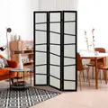 HOMCOM 3 Panel Room Divider, Wooden Folding Privacy Screen, Freestanding Wall Partition Separator for Bedroom, White - 2