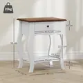 HOMCOM 2pcs Bedside Tables with Drawer, French Style Bedside Cabinets with Open Shelf for Bedroom, Living Room, White - 3