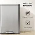 HOMCOM 20L Kitchen Bin with Soft-Close Lid and Stay-Open Function, Stainless Steel Pedal Bin with Removable Inner Bucket for Kitchen, Office, Home, Silver Tone - 6