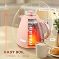 HOMCOM 3kW Rapid Boil Honeycomb Kettle - Light Pink - 4