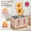 HOMCOM 3000W 1.7L Kettle & 4 Slice Toaster, Kettle and Toaster Set with 7 Browning Controls and Crumb Tray, Light Pink - 6