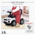 HOMCOM 3-in-1 Ride On Car Foot To Floor Slider Toddler w/ Horn Steering Wheel NO POWER Manual Under Seat Storage Safe Design for 1-3 Year Old White - 5