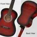 HOMCOM 36" 3/4 Beginner Acoustic Guitar Set, with Protective Case, Red - 6
