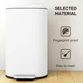 HOMCOM 30 L Modern Curved Kitchen Bin - White - 6