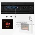 HOMCOM 39" Electric Fireplace Suite with Remote Control, 1kW/2kW Freestanding Fireplace Heater with LED Flame Effect, Overheat Protection, 7-day Programmable Timer - 4