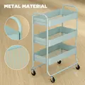HOMCOM 3-Tier Storage Trolley on Wheels, Rolling Utility Cart with Mesh Backets for Kitchen, Bathroom, Bedroom, Light Green - 6