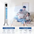 HOMCOM 36'' Freestanding Tower Fan, 3 Speed 3 Mode, 7.5h Timer, 70 Degree Oscillation, LED Panel, 5M Remote Controller, Silver - 5