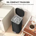 HOMCOM 30L Kitchen Bin, Compact Pedal Bin with Soft-Close and Stay-Open Lid, Removable Bucket for Kitchen, Home, Office, Black - 4