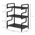 HOMCOM 3-Tier Printer Stand with Storage Shelves, Printer Table, 55 x 40 x 77cm Printer Shelf for Home Office, Study, Black - 3