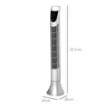 HOMCOM 36'' Freestanding Tower Fan, 3 Speed 3 Mode, 7.5h Timer, 70 Degree Oscillation, LED Panel, 5M Remote Controller, Silver - 3