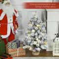HOMCOM 3ft Snowy Tabletop Christmas Tree, with LED Lights - 4