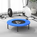 HOMCOM 32" Mini Fitness Trampoline Home Gym Yoga Exercise Rebounder Indoor Outdoor Jumper with Safety Pad, Support Up to 100 KG, Blue and Black - 9