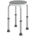 HOMCOM 360° Swivel Shower Chair, Height Adjustable Aluminium Shower Stool with Non-Slip Feet, Grey - 1