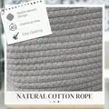 HOMCOM 36L Cotton Rope Laundry Basket, with Handles - Grey - 4