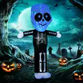 HOMCOM 3m Halloween Inflatable Skeleton Ghost Decoration, LED Lighted for Home Indoor Outdoor Garden Lawn Decoration Party Prop - 2