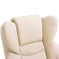 HOMCOM 360° Swivel Recliner Chair with Footstool, PU Leather Manual Recliner Armchair with Footstool, Solid Wood Base, Upholstered Reclining Chair for Living Room, Bedroom, Office, Cream - 8