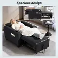 HOMCOM 3-in-1 Single Sofa Bed, Convertible Sleeper Chair Bed - Black - 6