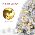 HOMCOM 3ft Snowy Tabletop Christmas Tree, with LED Lights - 5