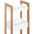HOMCOM 3-Tier Bathroom Rack Storage Shelf Bamboo Organiser Shower Tower for Narrow Place - 6