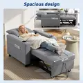 HOMCOM 3-in-1 Single Sofa Bed, Convertible Sleeper Chair Bed - Dark Grey - 6