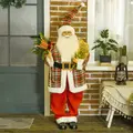 HOMCOM 4'3" Animated Santa Claus Figure, with Sound and Lights - Red/Green - 2