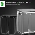 HOMCOM 40L Dual Compartment Stainless Steel Bin, with Deodoriser Holders - Silver Tone - 7
