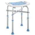 HOMCOM 44-51.5cm Aluminium Frame Shower/Bath Stool - Light Blue - 1