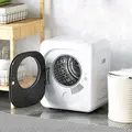 HOMCOM 4kg Vented Tumble Dryer, 800W Compact Freestanding Front Tumble Dryer with 5 Drying Mode, Smart Sensor, Timer and Stainless Steel Tub, Wall-Mounted Portable Small Clothes Drying Machine, White - 2