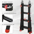 HOMCOM 4M Aluminium Duo Ladder Telescopic Herringbone Changeable Multi-Purpose w/ Non-Slip Steps Climbing DIY Platform Portable Workshop House Garden - 7